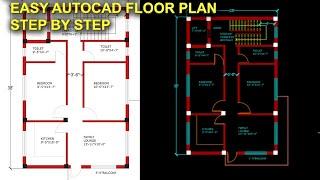 Easy Autocad Floor Plan Step by Step (Part 1) #autocadfloorplan #autocadplan #learnautocad