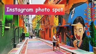 Walk around popular Instagram photo spot in KL - Jalan Alor Street Art | DJI Osmo Pocket