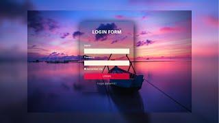 Responsive Transparent Login Form with Html and Css
