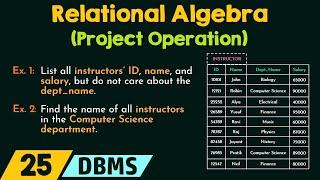 Relational Algebra (Project Operation)