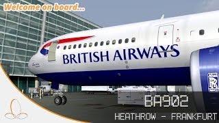 Welcome on board... BA902. Heathrow (EGLL) - Frankfurt (EDDF). LevelD 767