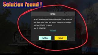 We have terminated your connection because of a data error  bgmi problem error solution
