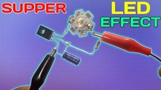 supper led flasher effect cricuit using one transistor | led blinking supper effect