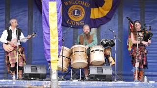 Scottish band The TRYBE bagpipe the Ring of fire during Stonehaven Feein' market June 2017