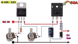 How to make Volt & Amp Adjustable Power Supply 0-40V 0-40A