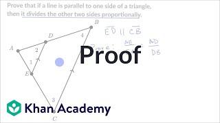 Proof: Parallel lines divide triangle sides proportionally | Similarity | Geometry | Khan Academy