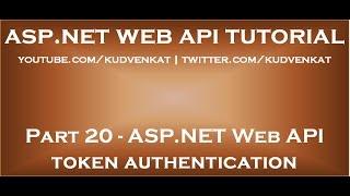 ASP NET Web API token authentication