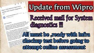 Update!!Wipro Elite National Talent Hunt update 2021|| System Diagnostics|| infra check-up test.