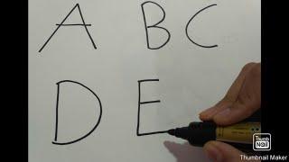 Turning the letters A-E into Animals | very easy | step by step for kids | part 1 |