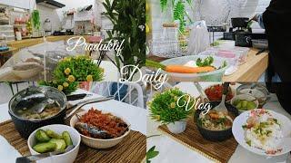 Daily VlogKegiatan ibu rumah tangga produktif.Masak menu hemat harian.Beberes dapur kecil minimalis