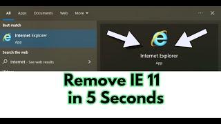 How To Remove Internet Explorer 11 in five Seconds