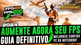 COMO AUMENTAR O FPS NO  PUBG 2024 ! MELHORES CONFIGURAÇÕES PARA MAIS FPS E MENOS LAG!