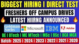 Goldman Sachs, Microsoft, IBM, Adobe Biggest Hiring | OFF Campus Drive For 2025 | 2024 | 2023 Batch