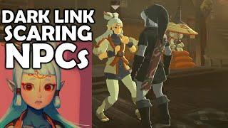 NPC REACTIONS to DARK LINK | Breath of the Wild | ZELDA BotW | The Basement