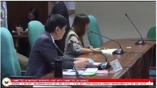 Sen. Raffy Tulfo invited IMG members in Senate hearing, financial literacy,  iwas SCAM for OFW's.