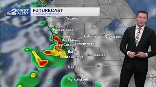 Morning and early afternoon rain chances Thursday