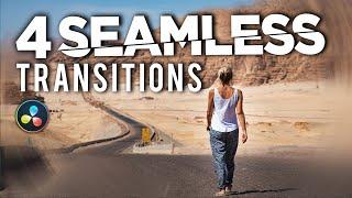 4 SEAMLESS Video Transitions You SHOULD KNOW!! Davinci Resolve Tutorial