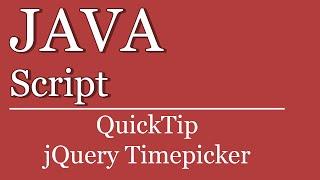 Quicktip #08 - jQuery Timepicker | JavaScript Tutorials Visual Studio | ASP.NET