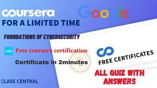 Foundations of Cybersecurity, (week1-4) All Quiz Answers.#coursera #learning #learners #quiz #mr