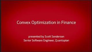 Convex Optimization for Finance