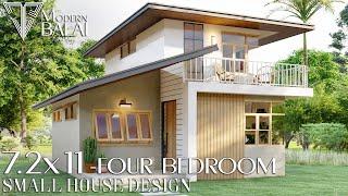 PINOY SMALL HOUSE DESIGN SIMPLE HOUSE DESIGN 4-BEDROOM 7.2X11 METERS | MODERN BALAI