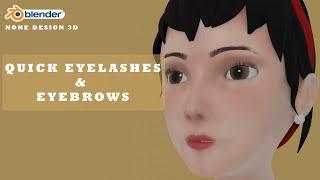 Quick Eyelashes & Eyebrows Tutorial With Alpha Textures / Blender 3.4