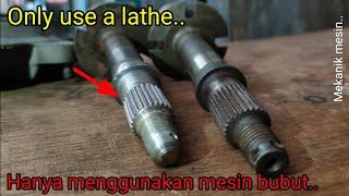 Buat Gear Siwar di As Roda Belakang Vespa dengan Mesin Bubut | Making Gear Rear Axle on a Lathe