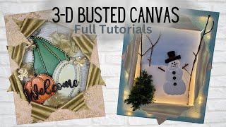 3D Busted Canvas Full Tutorial | Busted Canvas With Lights | Dollar Tree Busted Canvas