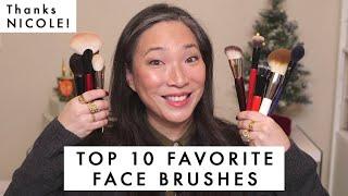 TOP 10 FACE BRUSHES - Synthetic and Natural - Collab w/ Yayornaynicole #MISHMAS Day 19