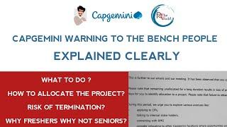 Capgemini warning to the bench people | What to do now | A4 and A3 Role Bench people in #capgemini