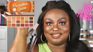 Trying New Makeup Too Faced Pumpkin Spice Second Slice Eyeshadow Palette Review,  Swatches and Demo