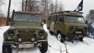 Масленица от STclub и 4WD Vladimir. Уаз на 36 белках, сафари 33 и крузак в снежной целине.