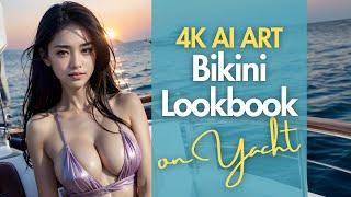 [4K] AI ART video - Japanese Model Lookbook on Luxury Yacht
