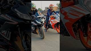 ktm rc125 vs yamaha r15 v3 long race #shorts