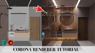 3dsmax Interior Rendering Tutorial | Corona Render | Bathroom Visualization