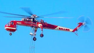 Rare Sikorsky S-64E Skycrane in Action: Epic Takeoff and Landing