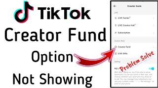 TikTok Creator Fund not showing || Fix creator fund not showing on Tiktok || Tiktok Tools