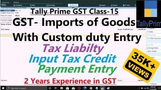 #15 Import goods Entry under GST in Tally Prime in Hindi | GST Import Goods with custom Duty