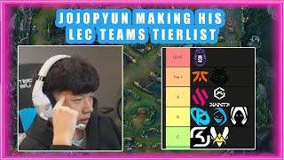 KOI JOJOPYUN Making His LEC Teams TIERLIST 