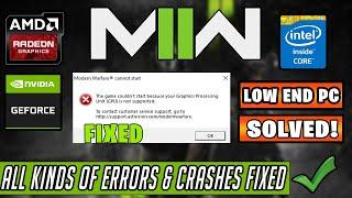 Call of Duty Modern Warfare II : How to Fix No SUPPORTED DXGI Adapter Found & fatal error