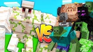 Super Huge Iron Golem vs ALL MUTANT MOBS in Minecraft