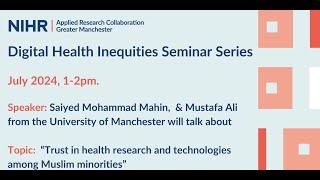 Digital Health Inequities Seminar Series: July 2024
