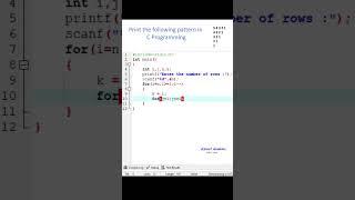 Print the following pattern in C Programming