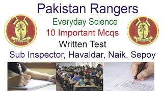 Written Test Mcqs Rangers For Si, Naik, Sepoy, Asi, Havaldar Ranger mcqs Everyday Science