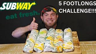 5 FOOTLONG SUBS CHALLENGE!!!