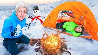 24 Hours in a TENT on ICE Challenge !