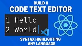 Build a Code Text Editor in React in 10 Minutes (Syntax Highlighting, Dark Theme)