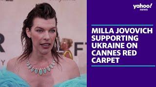 Milla Jovovich supporting Ukraine on the Cannes red carpet | Yahoo Australia