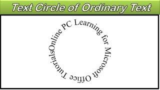 Text in a Circle - Microsoft Word - PowerPoint - Excel