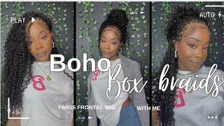 STOP PLAYING! Bohemian Box Braids Install | YWIGS FRONTAL UNIT